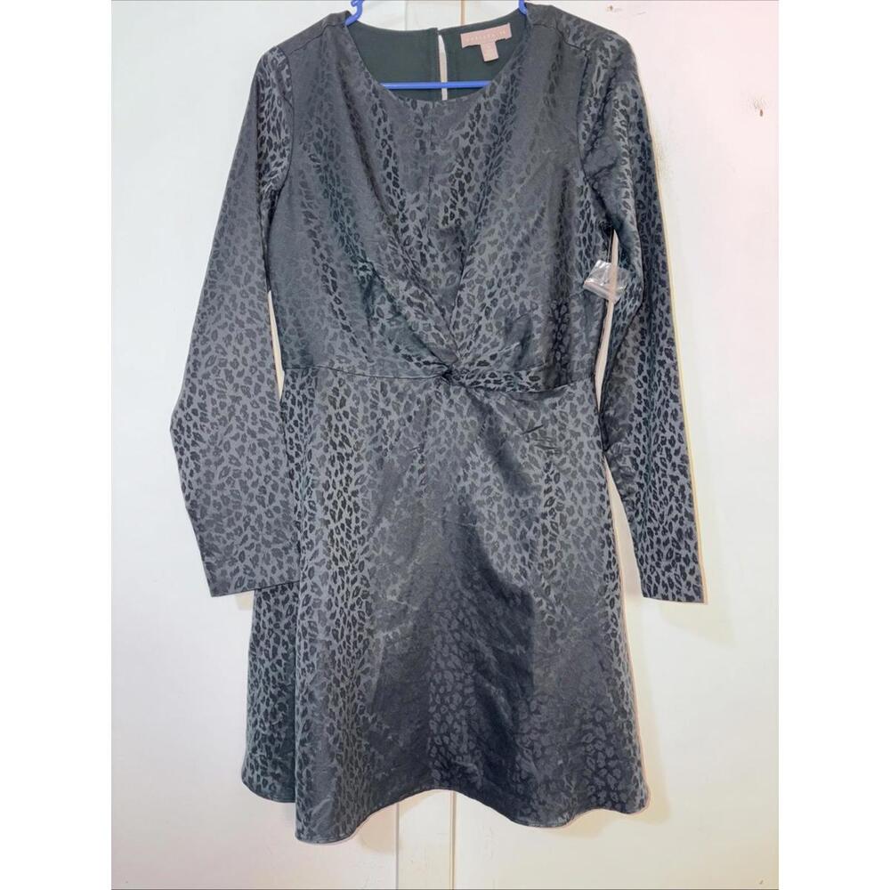 NEW Chelsea 28 Emerald Green‎ LS Dress Twist Front Small New